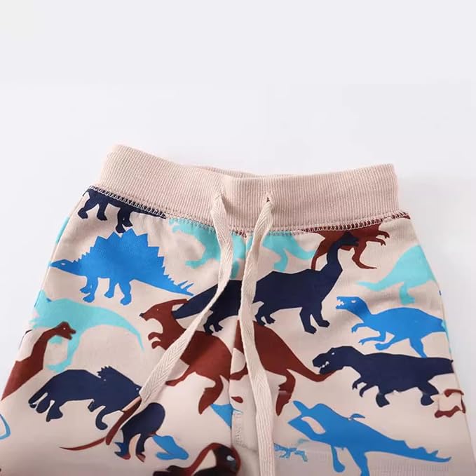 Boys Pants, Toddler 3 Pack Drawstring Elastic Sweatpants Cartoon Active Joggers
