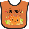 inktastic I'm One- Pumpkin Birthday Autumn Baby Bib