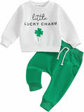 Kupretty Toddler Baby Boy Fall Winter Clothes Color Block Long Sleeve Sweatshirt Pullover Tops + Joggers Pants Outfit Set