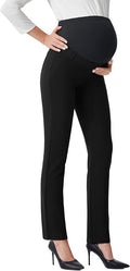 AFITNE Maternity Pants for Work Over The Belly Straight Leg Dress Slacks Strethy Pregnancy Office Casual Yoga Pants