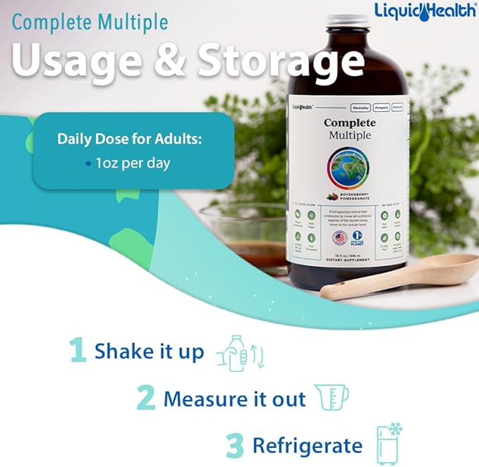 LIQUIDHEALTH Complete Multiple & Prenatal/Postnatal Multiple Liquid Vitamin Bundle - Adult Daily Multivitamins for Men & Women, Immune Support, Pregnancy Vitamins for Mom & Baby - USA Made, Vegan