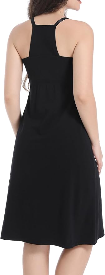 SUIEK 3-Pack Maternity Nursing Nightgown Cotton Breastfeeding Dress Pregnancy Tank Tops Sleepwear