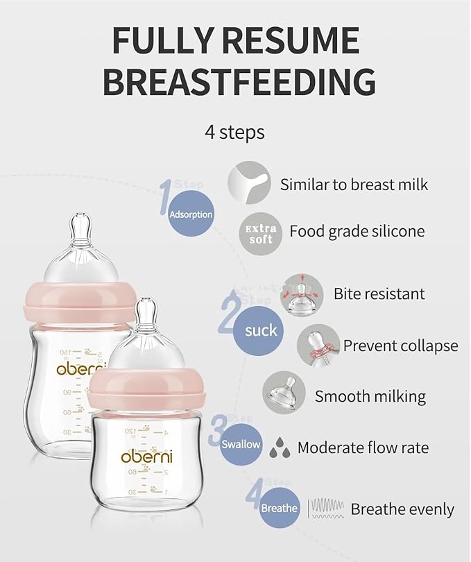 Glass Baby Bottles,Anti Colic Breastfeeding Bottle with Natural Response Nipple Size S,Wide Neck Slow Flow Baby Bottle for Baby,Newborn,Preemie 0-3 0-6 Month,BPA Free (Green, 1 Pack, 5 Ounce)
