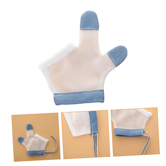 Teething Gloves Breathable Half-Finger Mitten for Anti-Scratch Comfortable Design Easy to Clean for Teething Relief