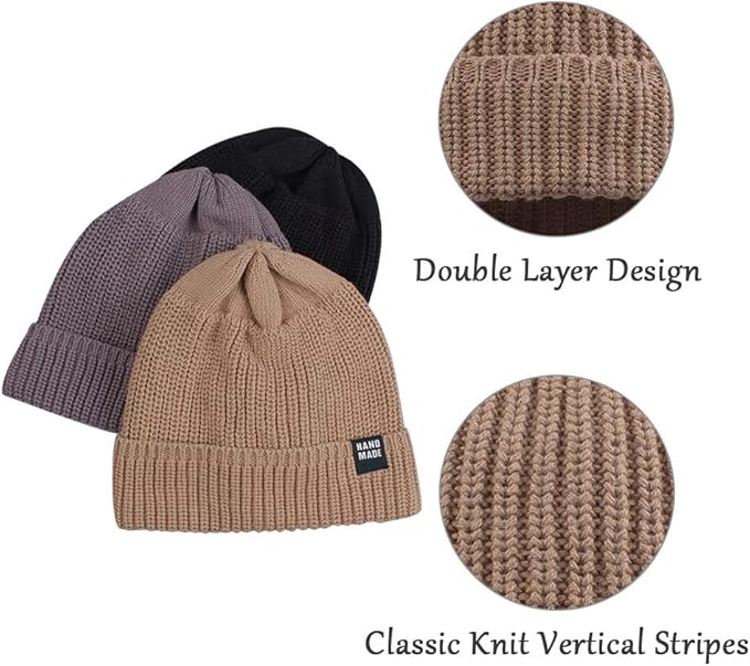 JANGANNSA Simple Knitted Baby Beanie Hip-Hop Boys Winter Hat Toddler Kids Bonnet for Girls 0-5Y