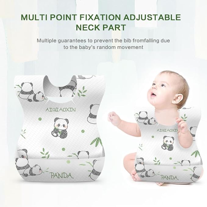 30/60pcs Baby Disposable Bibs-Individually Packaged,Soft, Leak Proof and Convenient, disposable bibs for toddlers