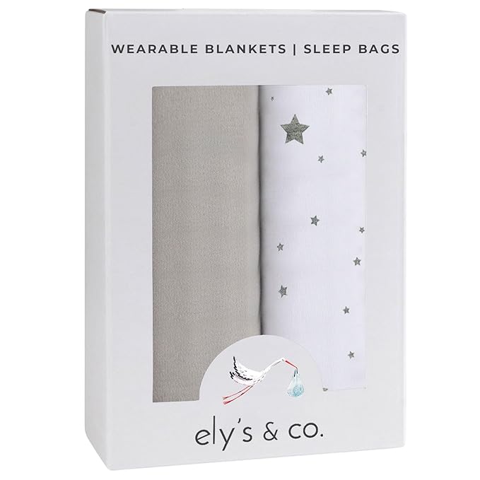 Baby Wearable Blanket - Baby Sleep Sack 100% Interlock Knit Cotton - Sleep Sack 12-18 Months - Comfy Soft Lightweight, 2-Pack Set