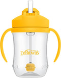 Dr. Brown's Milestones Baby's First Straw Cup, Training Cup with Weighted Straw, 9oz/270mL, Vintage Yellow, BPA Free, 6m+ (Pack of 12)