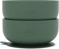Lalo Suction Bowls - 2 Pack, 100% Silicone Non-Toxic BPA-Free Baby Bowls with Suction Base To Prevent Accidental Tip-Overs - Silicone Bowls For Babies And Toddlers - Olive