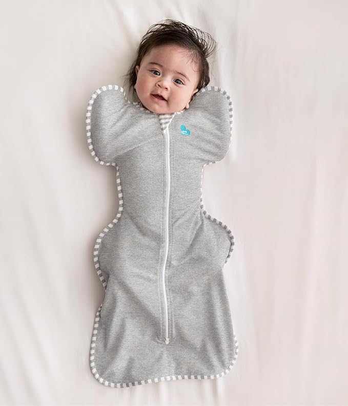 Love to Dream Swaddle UP, Gray, Newborn, 5-8.5 lbs., Dramatically Better Sleep, Allow Baby to Sleep in Their Preferred arms up Position for self-Soothing, snug fit Calms Startle Reflex