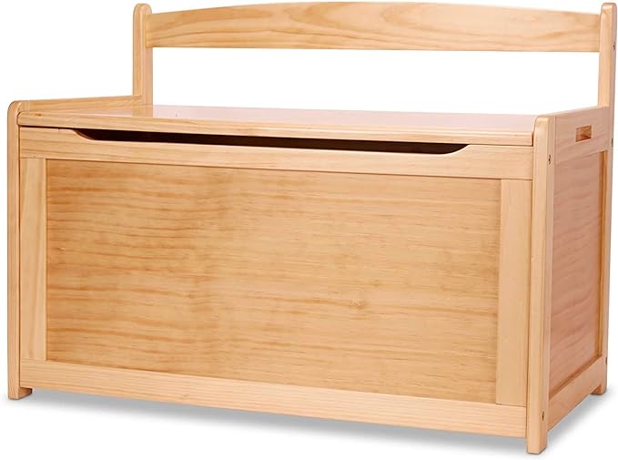 Melissa & Doug Toy Chest, Wooden Toy Storage Box with Safety-Hinged Lid, Kids Toys Storage Organizer for Playroom, Bedroom, & Montessori Classroom Furniture for Boys & Girls Ages 3+, Blonde