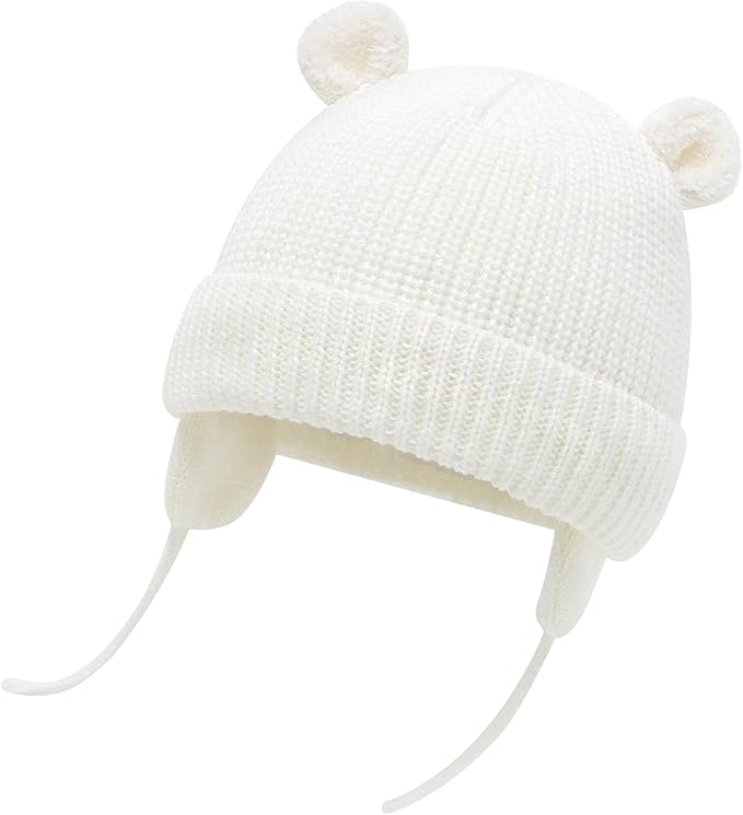 Duoyeree Cozy Baby Beanie with Earflaps and Fleece Lining - Winter Hat for Baby Boys & Girls