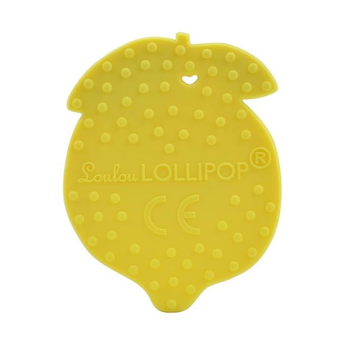 Silicone Teether – Food-Grade, BPA-Free Teething Relief Toy for Babies – Safe, Durable & Easy-to-Hold Infant Teether – Textured Sensory Toy for Soothing Sore Gums - Lemon