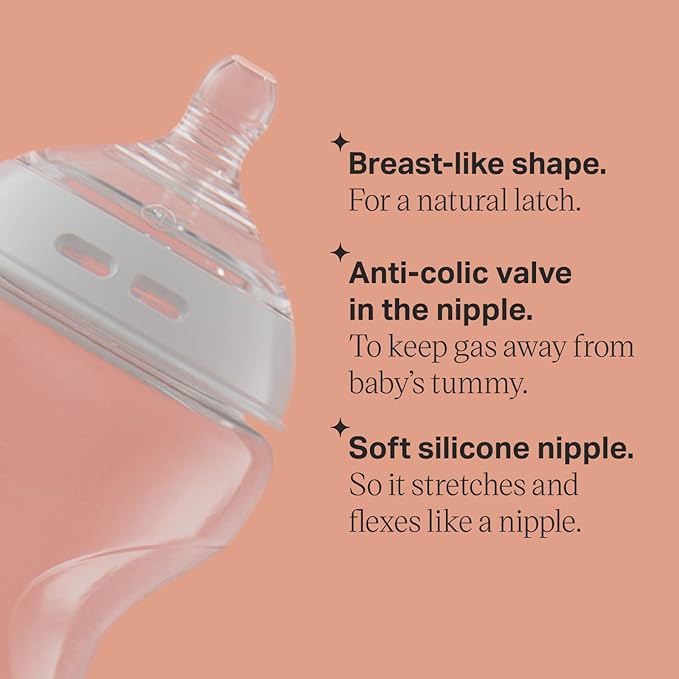 Tommee Tippee Natural Start Anti-Colic 5 oz BPA Free Baby Bottle, Newborn 0+ months, Slow Flow Breast-Like Nipple, Self-Sterilizing, Designed for Seamless Transition Between Bottle & Breast, Pack of 1