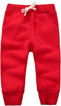 CuteOn Unisex Toddler Jogger Pants Kids Cotton Elastic Waist Winter Baby Sweatpants Pants 1-5Years