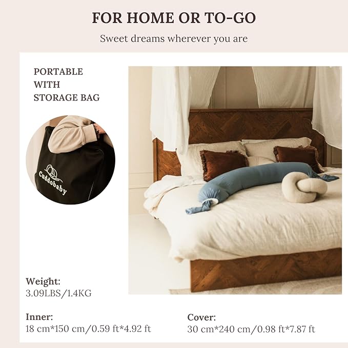 Pregnancy Pillow 5-in-1 【Cooling Cover, Adjustable Firmness】 Patented Lock Design, Turn into O-Shape Nursing Pillow, 5-Point Full Body Support, Maternity Pillow with Travel Bag - Pink