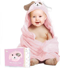 Baby Towels with Hood - Soft, Absorbent Viscose Made of Bamboo, Extra Large 35 x 35 Inches, for Newborns, Infants, Boys and Girls, Pink