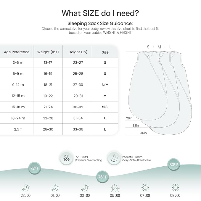 lulumoon Sleep Sack Muslin for Baby: Cotton Wearable Blanket for 3-9 Months - Soft Lightweight Ideal for Nursery Lounge Nighttime Naptime 6-12 Months