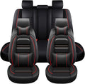 Car Seat Covers for Honda cr-v 2003-2025 | 5-Seats Seat Covers, Waterproof Seat Protectors, Automotive Seat Covers (Full Set with Pillow,Black&Red Line)