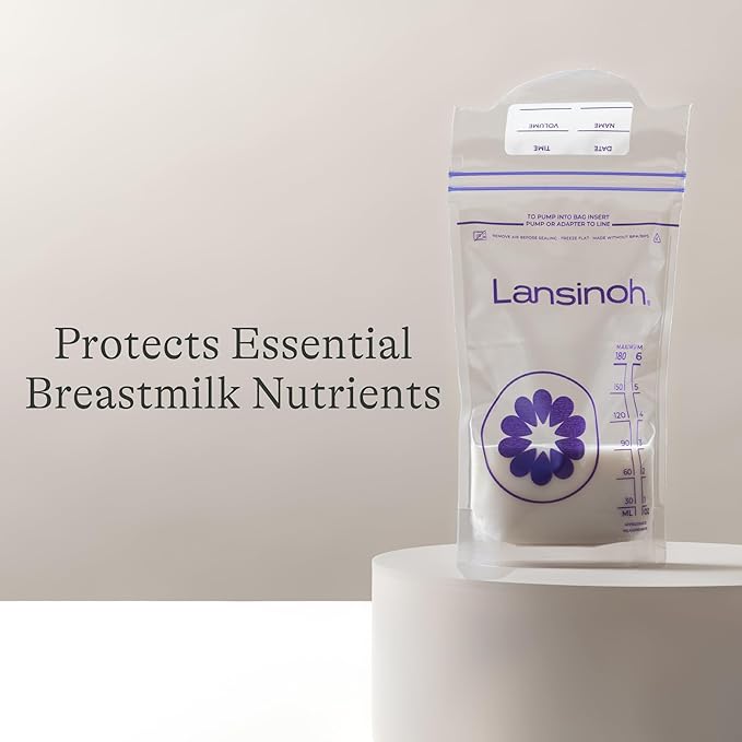 Lansinoh Breastmilk Storage Bags, 150 Count, Baby Essentials, Fast Freeze & Thaw Breast Milk Bags for Baby Bottle Feeding, Superior Strength & Stretch, 6 Ounce