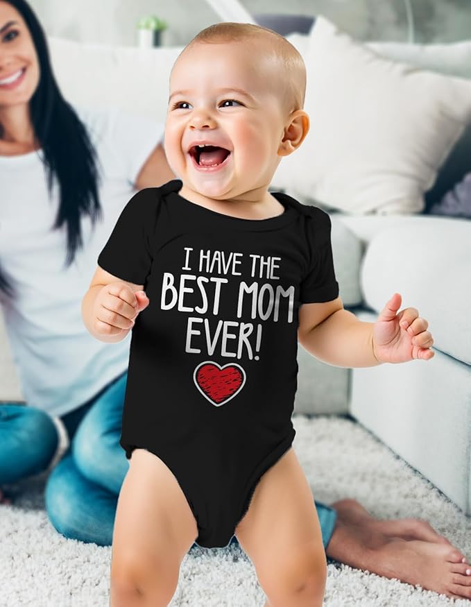Tstars I Have the Best Mom Ever Baby Bodysuit Newborn Outfit Gift for Baby Shower or First Mother's Day