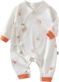 100% Organic Cotton Soft 0-6 Months Unisex Footless Newborn Baby Sleepers Pajamas Romper Boys Girls Long Sleeve