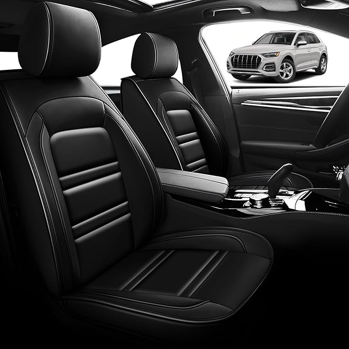 Seat Cover for Audi q5 2009-2025 | Car Seat Covers Front Seats, Waterproof Seat Protectors, Automotive Front Seat Covers (Front Seat, Black)