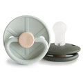 FRIGG Little Viking SilkySoft Silicone Baby Pacifier 2-Pack | Made in Denmark | BPA-Free (Sage/Olive, 0-6 Months)
