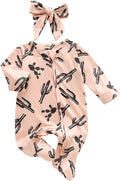 CIYCUIT Baby Girls Cactus Footies Newborn Zip Up Onesie Romper