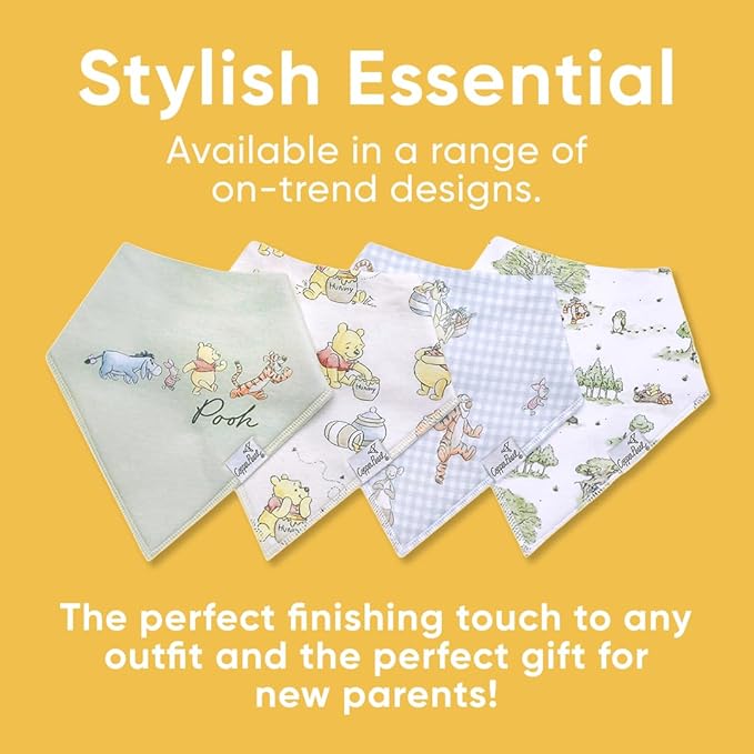 Copper Pearl Baby Bandana Drool Bibs for Drooling and Teething 4 Pack Gift Set Hundred Acre Wood