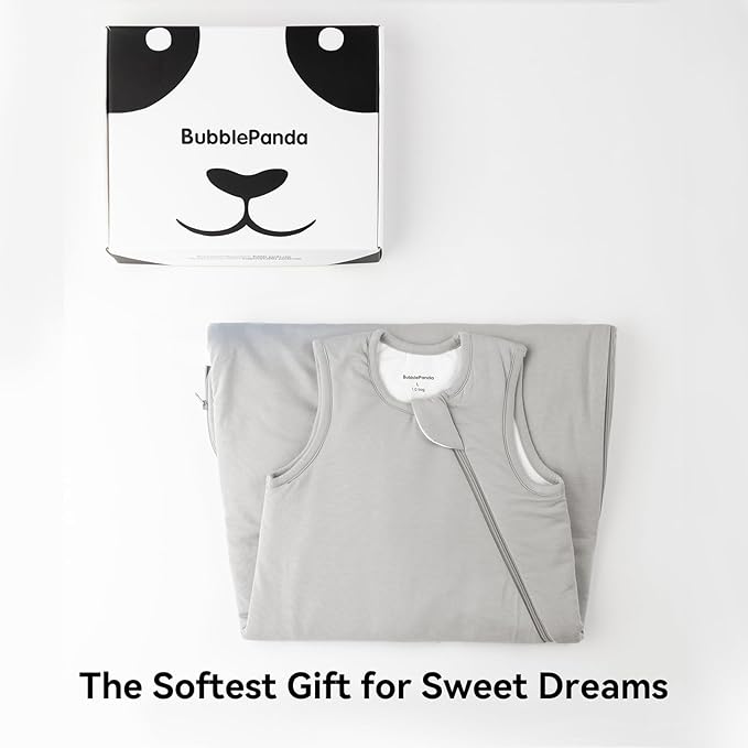 BubblePanda Rayon Made from Bamboo Sleep Sack 6-12 Months 0.5 Tog Soft Lightweight Toddler Sleep Sack for Babies 2-Way Zipper Wearable Blanket Baby 6 Months