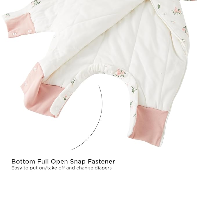 Duomiaomiao 3.5 TOG Toddler Sleep Sack 2-3T 100% Cotton Winter Side Open Zipper Baby Sleep Sack with Feet, Warm Toddler Wearable Blanket