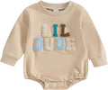 VISGOGO Newborn Infant Baby Boy Girls Oversized Romper Little Dude Sweater Onesie Coming Home Outfit Neutral Clothes