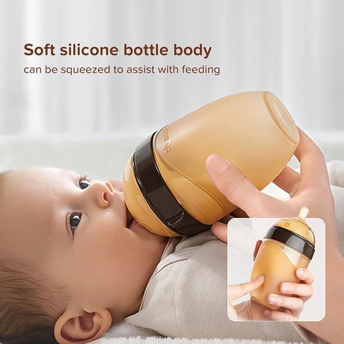 Thyseed Silicone Natural Breast-Like Bottle with Nipple(10+ Months),8oz，1pack
