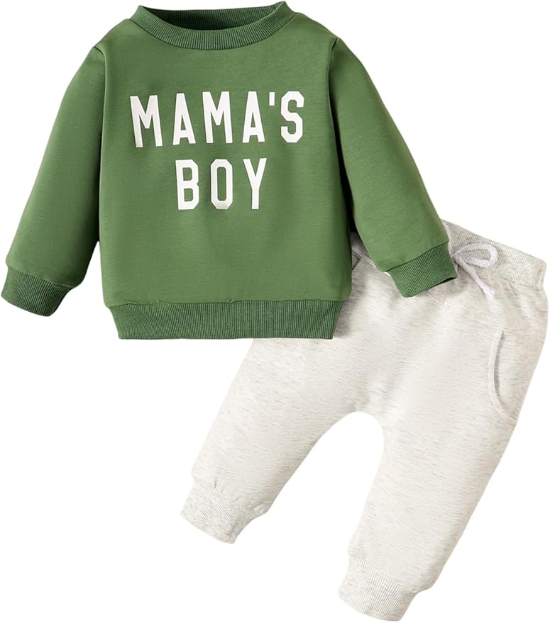 Toddler Baby Boy Fall Winter Clothes Crewneck Long Sleeve Sweatshirt Pullover Tops + Casual Pants Outfit Set