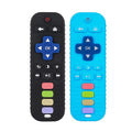 Chuya Baby Teether for Babies 3 6 12 18 24 Months TV Remote Control Shape Soft Gums Chew Toys Black+Blue