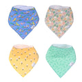 Copper Pearl 4 Pack Soft Cotton Baby Bibs for Drooling and Teething, Absorbent Drool Bibs for Baby Girl and Boy, Adjustable to Fit Newborns to Toddlers, Tons of Styles (Birdie)
