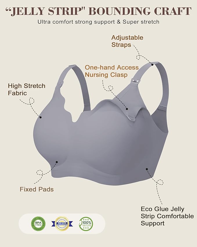 As Fairy Wireless Seamless Pumping Bra Hands Free Nursing Bra Wirefree Comfort Wearable Breast Pump Brass