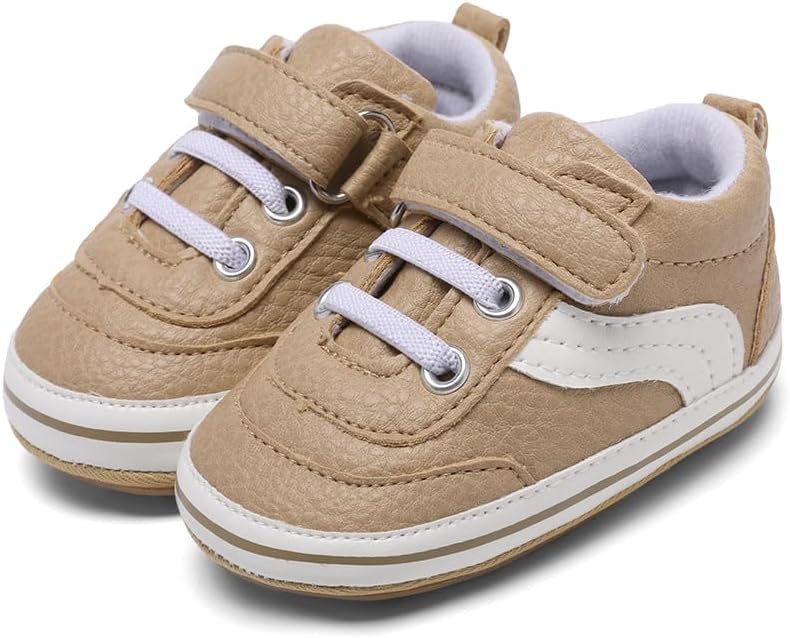 Clowora Baby Boys Girls Shoes Non-Slip Rubber Sole Sneakers Infant First Walking Toddler Crib Shoes Newborn Loafers Flats.