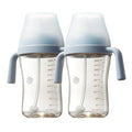 Bc babycare Sippy Cup Learner for 6+ Month Old with Nipples & Handles, Spill Proof Sippy Cup, Weighted Straw Toddler Cups, Anti-Choking Baby Cups 2 Packs, Blue