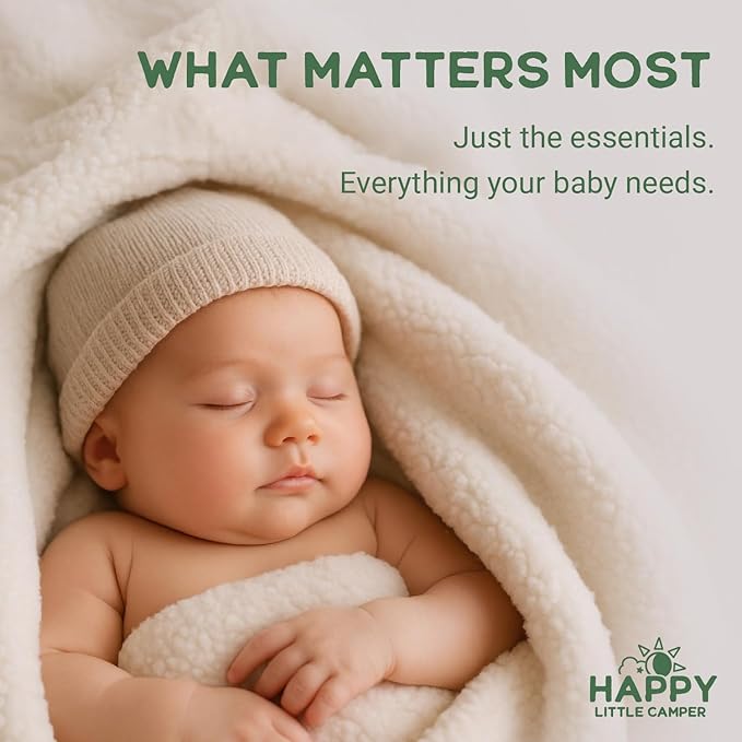 Happy Little Camper Super Saver Diapers, Size 3, 25 Count | Budget-Friendly Disposable Baby Diapers for Sensitive Skin | Hypoallergenic, Fragrance-Free, Ultra Absorbent