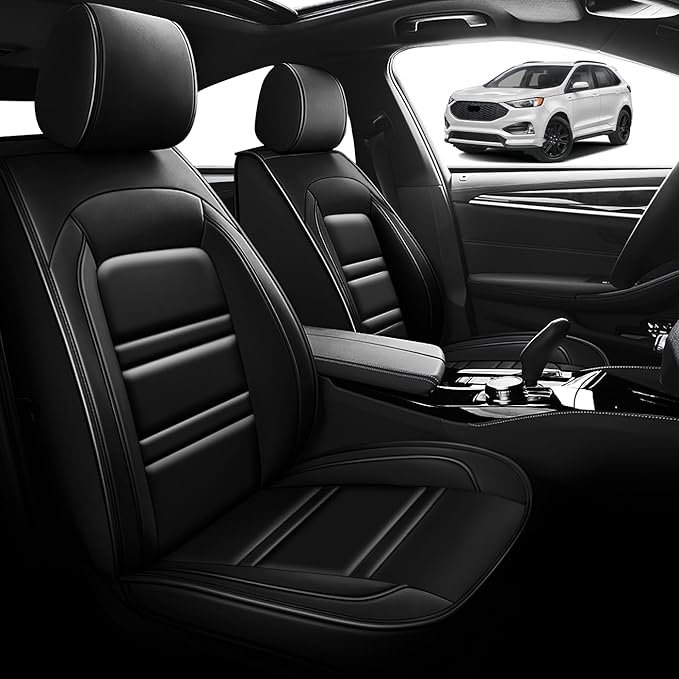 Seat Cover for Ford Edge 2007-2024 | Car Seat Covers Front Seats, Waterproof Seat Protectors, Automotive Front Seat Covers (Front Seat, Black)