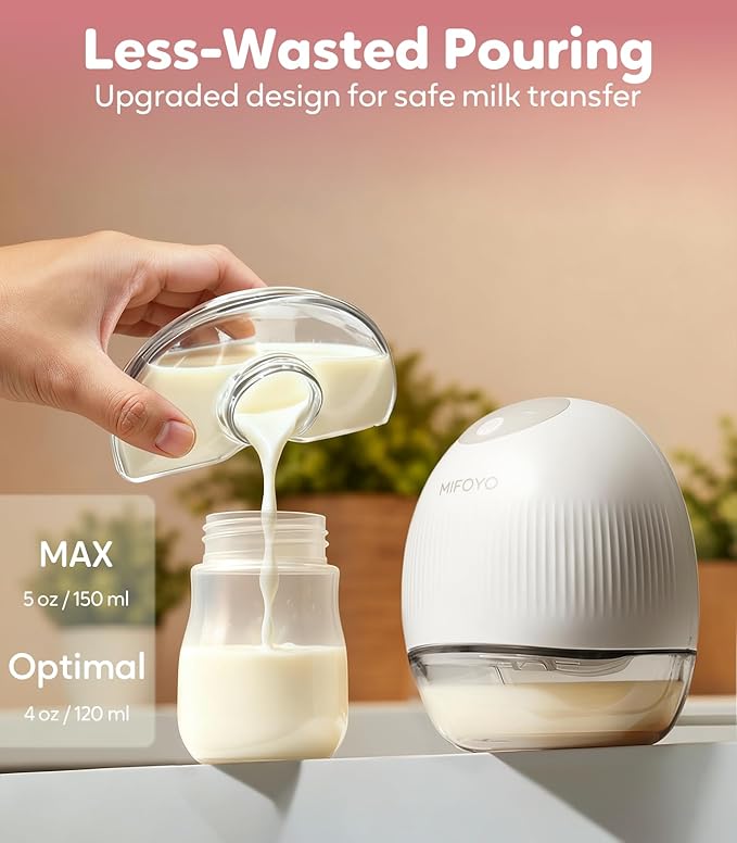 Wearable Breastfeeding Pump, Hands-Free Breast Pump – Electric Portable Breast Pump with 4 Modes & 9 Levels, 5oz Capacity, 1300mAh Battery, Clear LCD Display, Quiet <50dB, Easy to Clean, 2 Pack