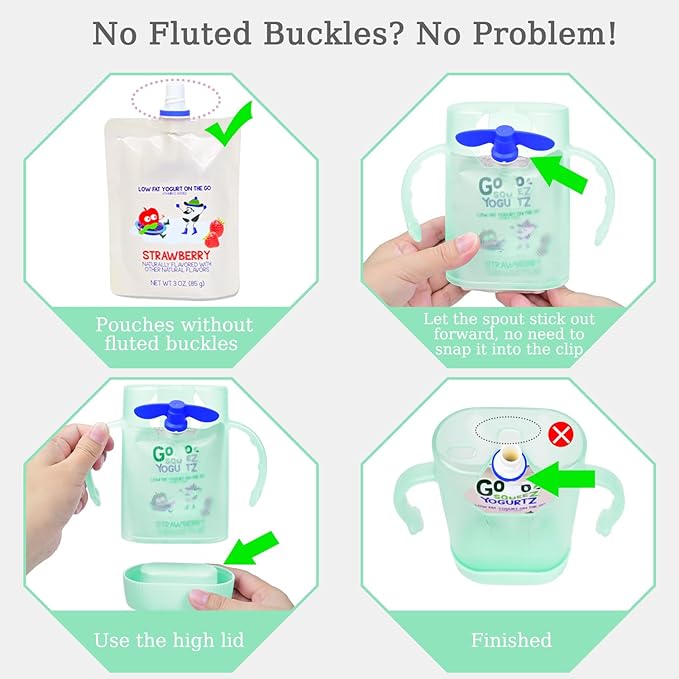 MOMUSE Dual-Lid Squeeze Pouch Holder for Food Pouches & Drink Boxes, Baby Pouch Holder with Larger Capacity, Versatile Design for Self-Feeding, Anti-Squeeze Pouch Holder No Spill No Mess, Lightweight