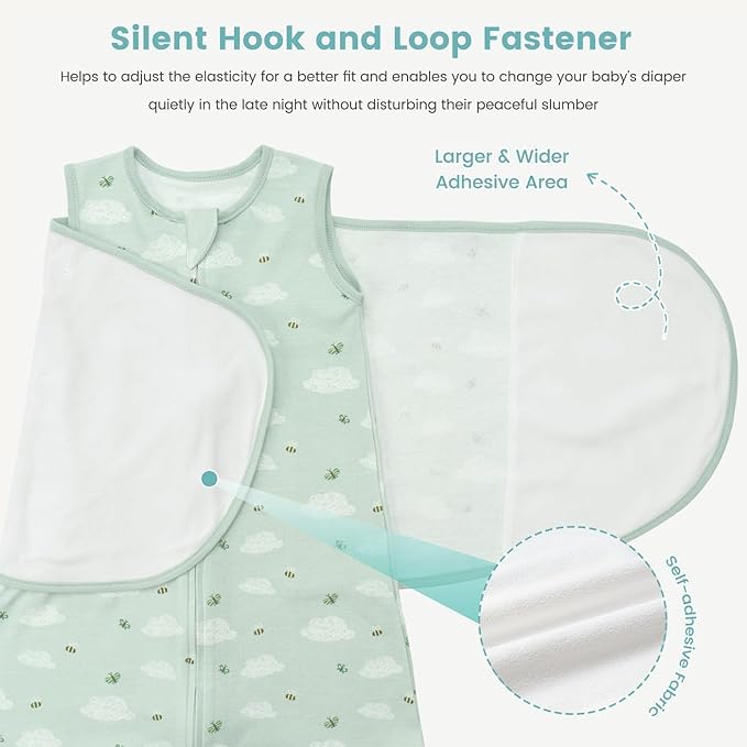 Baby Swaddle Sleep Sack, 1.0 Tog New-Parent-Friendly Swaddle for Newborns & infant 0-6 Months Baby Wearable Blanket Reduce Startle Reflex, Newborn Boys Girls Registry Essentials