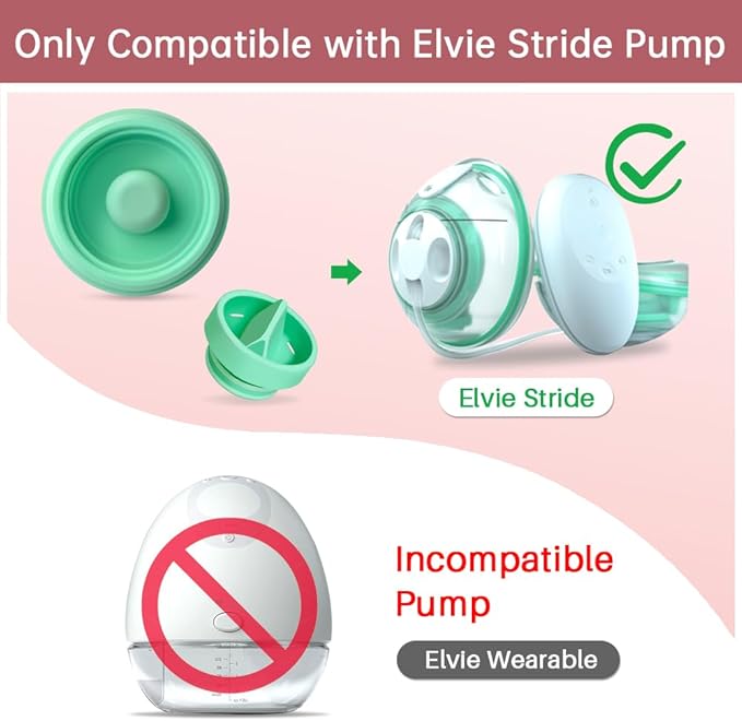 TB Tbuymax 2pc Diaphragm and 6pc Duckbill Valves Compatible with Elvie Stride Breast Pump Parts, Replace for Elvie Stride Pump Not Original Pump Seals Membrane Accessories