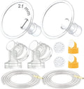 Maymom Breast Pump Kit Compatible with Medela Pump in Style Advanced Pump; 2xTwo-Piece 21mm Breastshield, 2 Valve, 4 Membrane, 2 Replacement Tubing; Replacement Part for Medela Shield, Valve