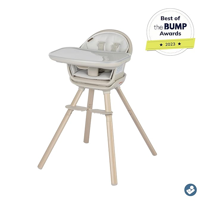 Maxi-Cosi Moa 8-in-1 High Chairs for Babies and Toddlers, Machine Washable Infant High Chair, Compact, Convertible High Chair Lightweight Design, Classic Oat