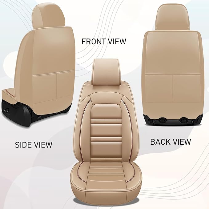 Seat Cover for Toyota Prius 2001-2025 | Car Seat Covers Front Seats, Waterproof Seat Protectors, Automotive Front Seat Covers (Front Seat, Beige)