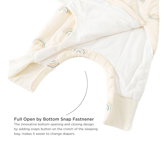 Duomiaomiao 1.5 TOG Toddler Sleep Sack 6-12 Months 100% Cotton Four Season Side Open Zipper Baby Sleep Sack with Feet, Breathable Toddler Wearable Blanket